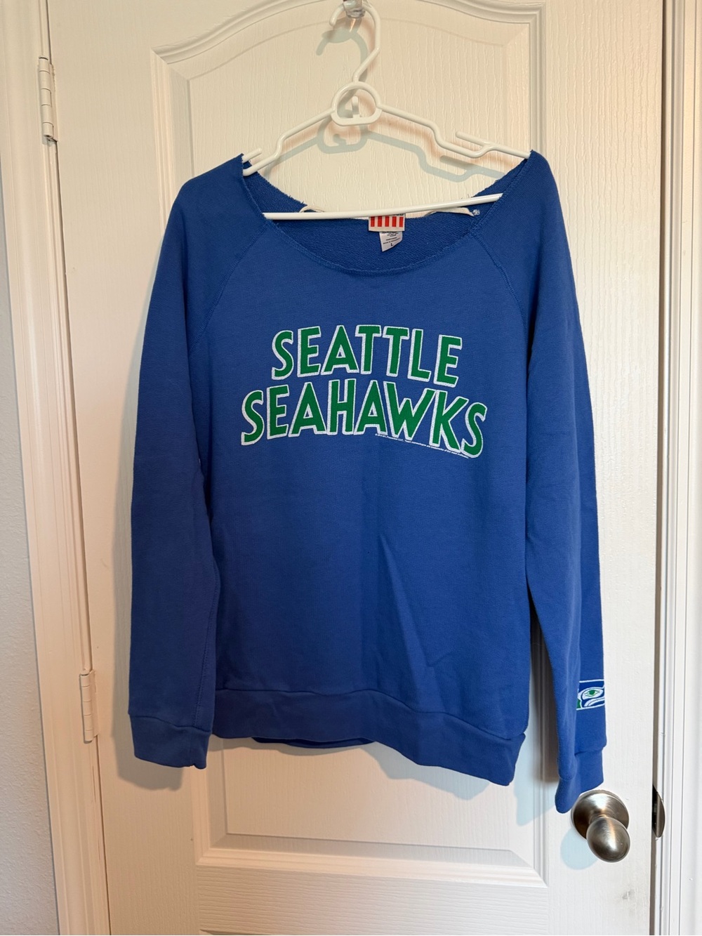 Junk food Seattle Seahawks Blue Crewneck Sweatshirt